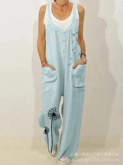 

Women Bodysuit Plus Size Jumpsuit Summer Overalls V Neck Cotton Linen Loose Trousers Romper Sexy Streetwear Elegant Bodysuits