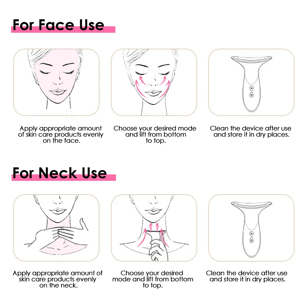 

Neck & Face Anti Wrinkles Massager 45 5 Heat Vibration Anti Aging Facial Massager for Skin Tightening Reduce Double Chin
