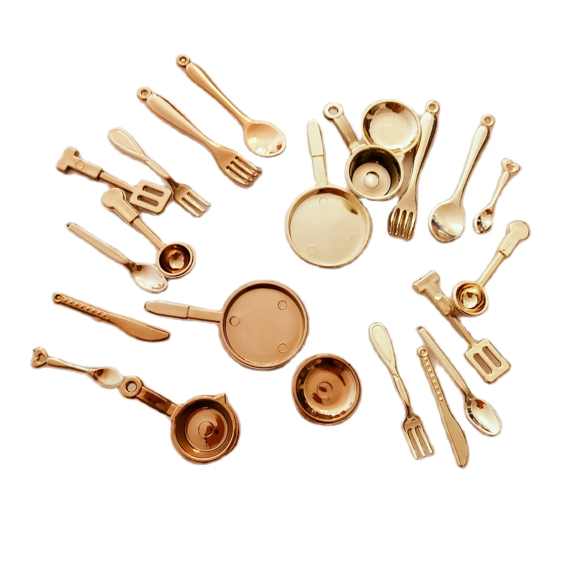 Мини позолоченная Милая ложка вилки посуда модал сделай сам миниатюрные изделия