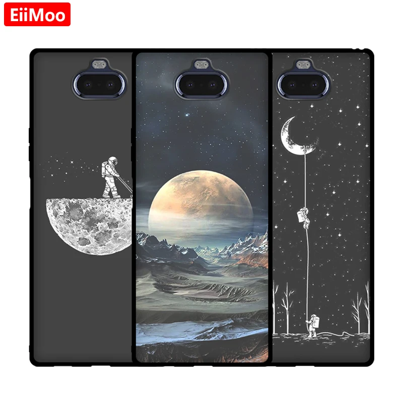 Силиконовый чехол EiiMoo для Sony Xperia 8 2019 мультяшный матовый тонкий мягкий ТПУ