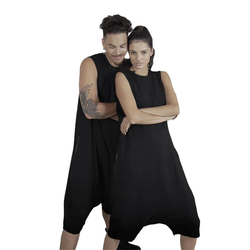 Комбинезон мужской/женский однотонный в стиле хип-хоп уличная одежда панк