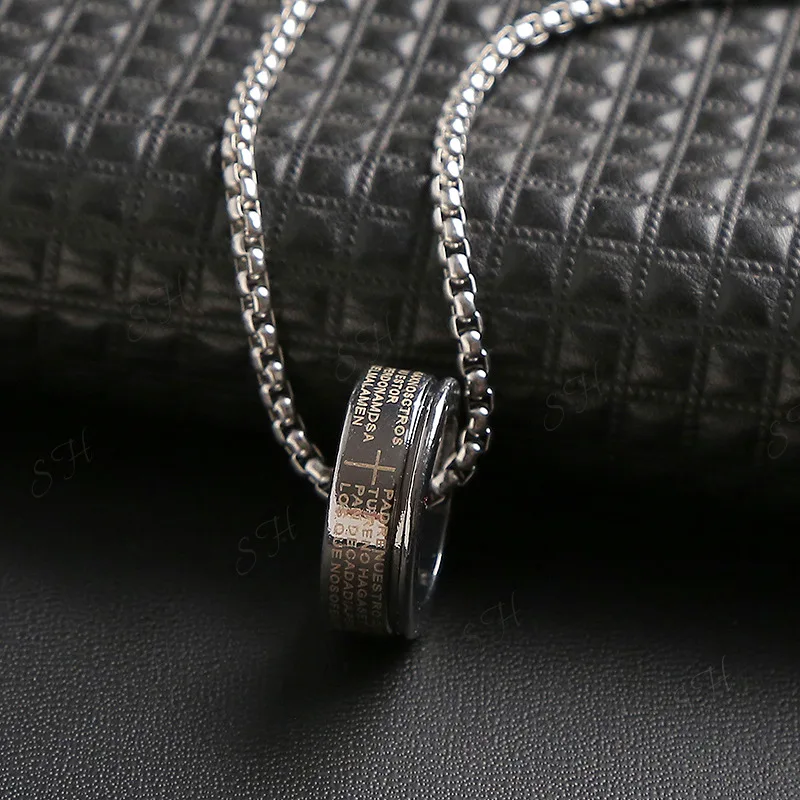 

Fashionable and simple ns hip hop bungee trendy men's ring necklace, personalized sweater chain accessories, simple pendant