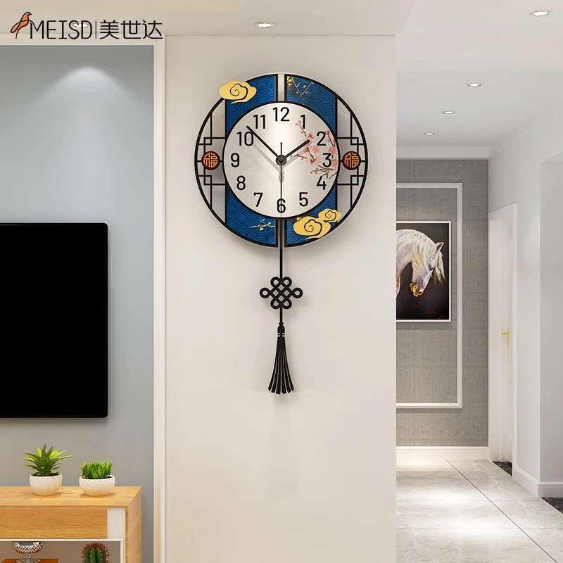 

MEISD Vintage Decorative Clocks Pendulum Acrylic Watch Quartz Silent Traditional Home Decor Horloge Retro Free Shipping