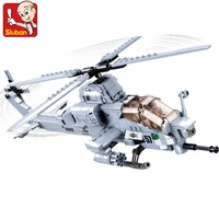 military ah 1z viper aircraft plane armed helicopter aviation building blocks war weapon bricks educational kids toys