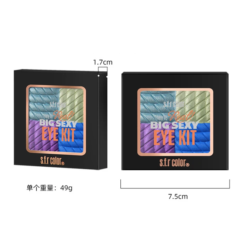 Профессиональная Палетка блестящих теней для век 4 цвета с высокой зажигалкой