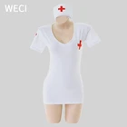 Халат WECI, платье медсестры, Униформа, нижняя одежда для доктора, Женский эротический костюм для жен, дамское нижнее белье, Прозрачный женский сексуальный наряд для секса