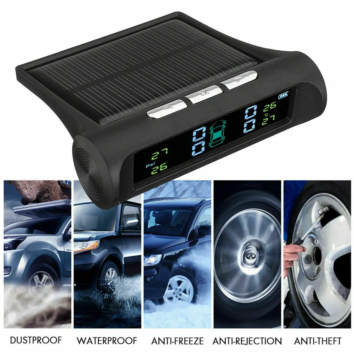 Автомобильная система контроля давления в шинах TPMS беспроводная с 4 датчиками