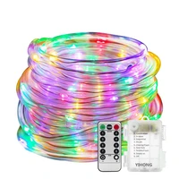 outdoor string lights 10m 100leds battery operated led rope tube string lights for patio easter christmas party wedding holiday