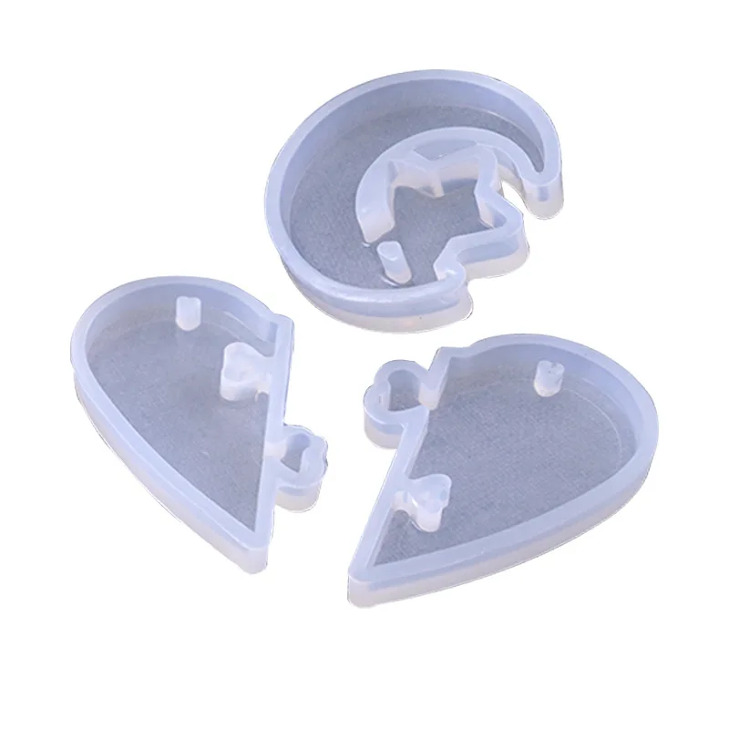 

1Set Heart Shape Epoxy Silicone Pendant Mold Puzzle Charm Mould Handmade Make Tools For Jewelry Making DIY Jewelry Resin Charms