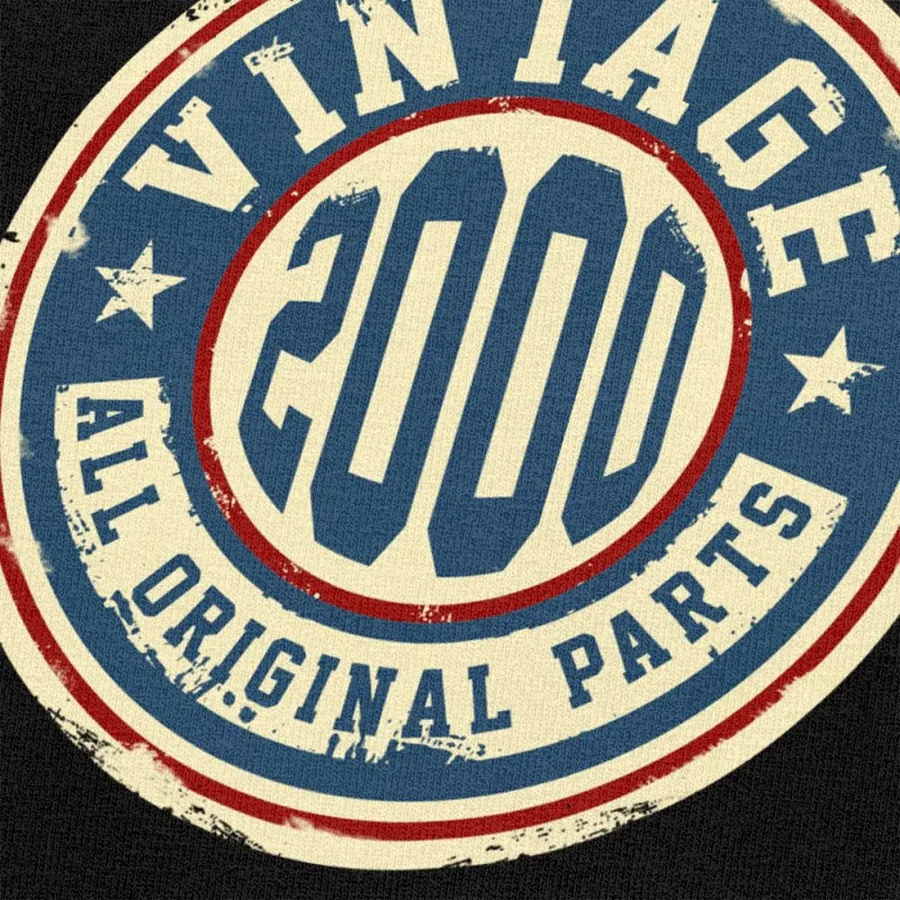 

Vintage 2000 All Original Parts T Shirt for Men Pure Cotton Urban T-shirt O-neck Short Sleeves Birthday Gift Tee Tops Clothing