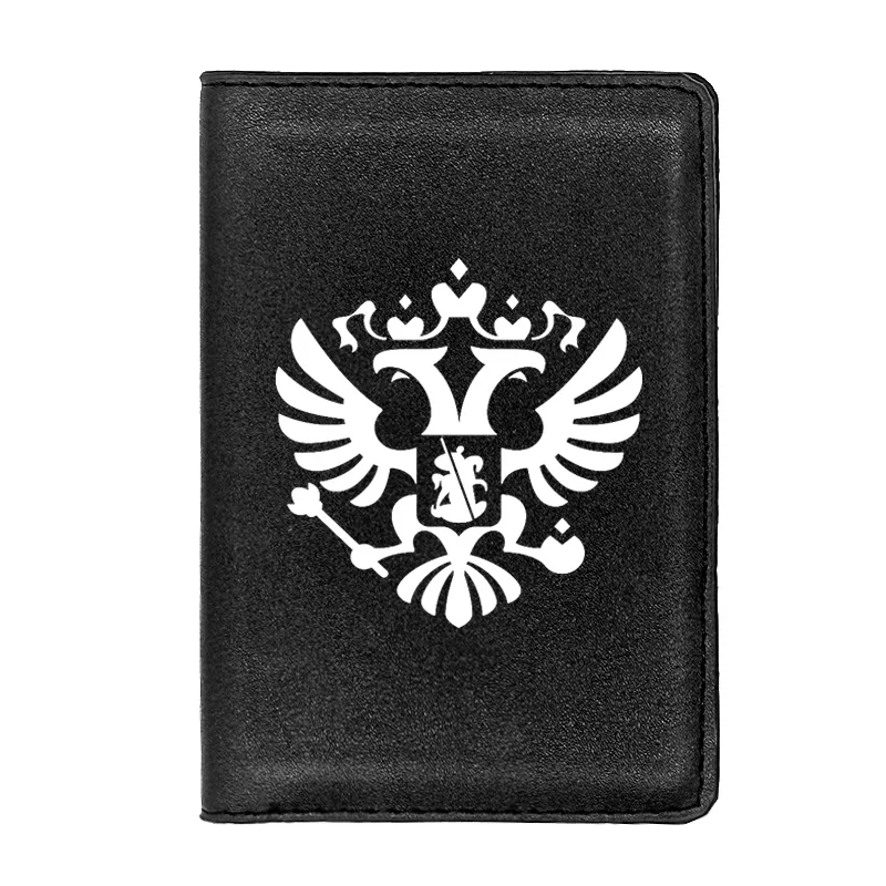 

Classic Fashion Luxury Russian Double-headed Eagle Printing High Quality Leather Passport Cover Holder Case