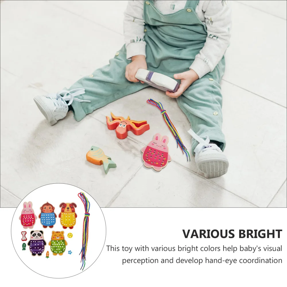 

1 Set Threading Educational Plaything Aids Funny Dressing for Kids