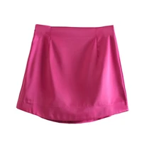 mini feminine skirt side zipper soft casual slim skirt chic