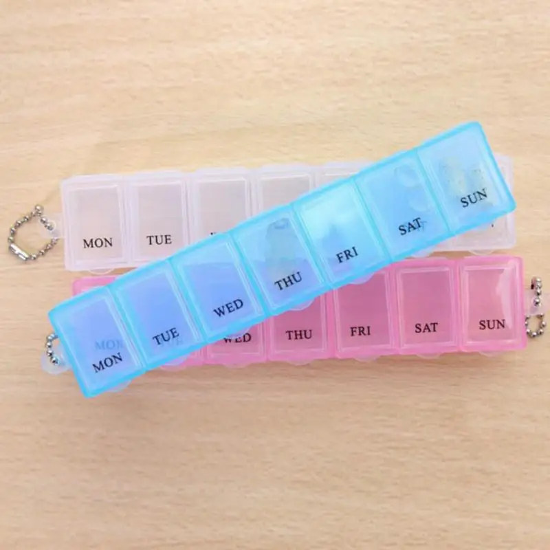 

3 Colors 7 Days Weekly Tablet Pill Medicine Box Holder Storage Organizer Container Case Pill Box Splitters Organization