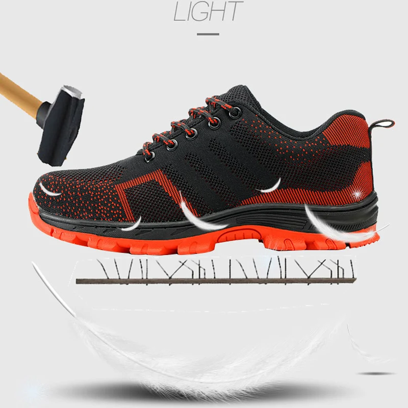 

Xiaomi Mijia Breathable Steel Toe Cap Safety Shoes Men Outdoor Anti-slip Steel Puncture Proof Construction Boots Work Shoes