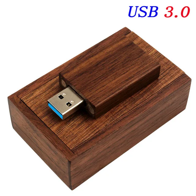 JASTER USB 3,0(более 10 шт. бесплатный логотип) деревянный USB флэш-накопитель USB+ коробка Флешка 4 г 16 г 32 г 64 г Пользовательский логотип фотография свадебный подарок - Цвет: Walnut wood