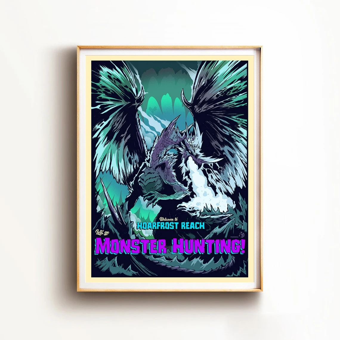 

Hoarfrost Reach Let's Go,Monster Hunting, Video Game Poster,Minimalist Vintage Art Canvas Poster Print Home Decoration