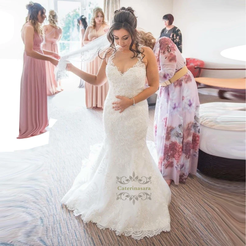 Свадебные платья русалки Турция 2020 кружевное платье невесты с аппликацией
