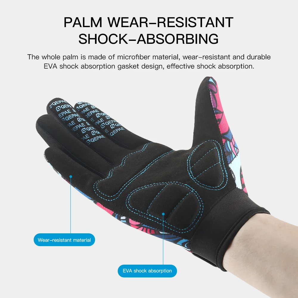 Wholesale Print Cycling Gloves Bike Bicycle Sports Full Finger Hiking Mesh GEL Winter Women | Спорт и развлечения