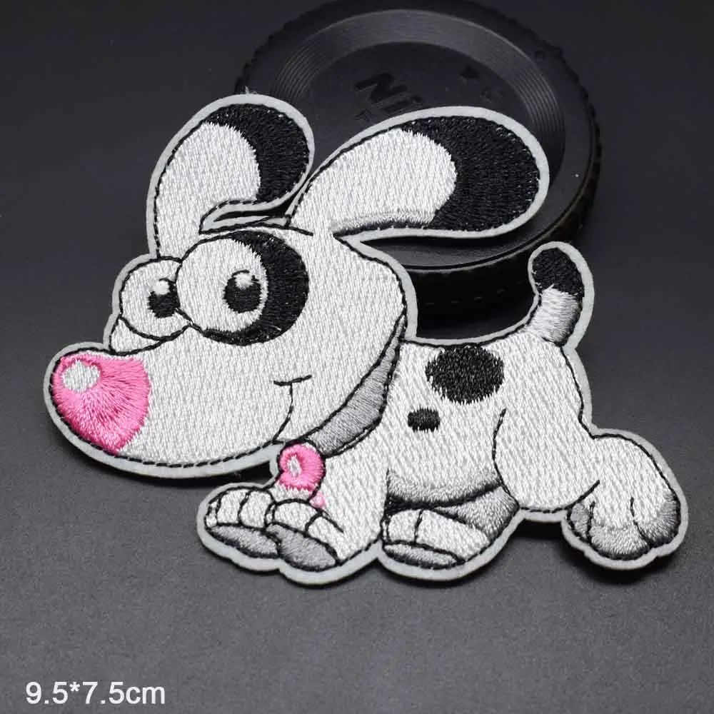 Дешевая вышитая одежда с вышивкой Husky Dog Iron on наклейки на одежду для девочек и