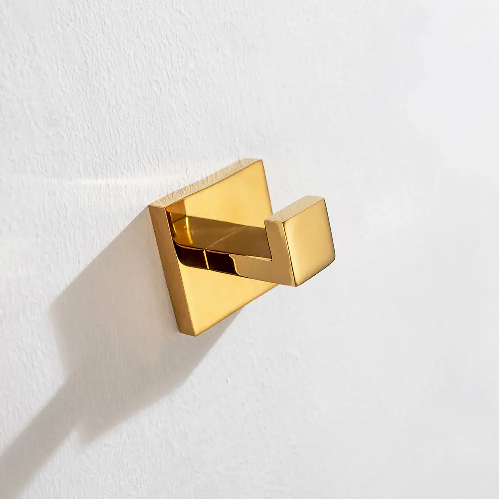 

304 Stainless Steel 2 Pcs Robe Hook Wall-mounted Coat Hook Gold Bathroom Haredware Set,Polished Bathroom Towel Hooks