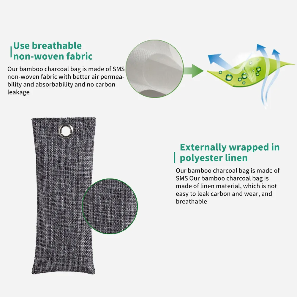 Бамбуковый уголь для очистки воздуха 2 шт активированный поглотитель запаха