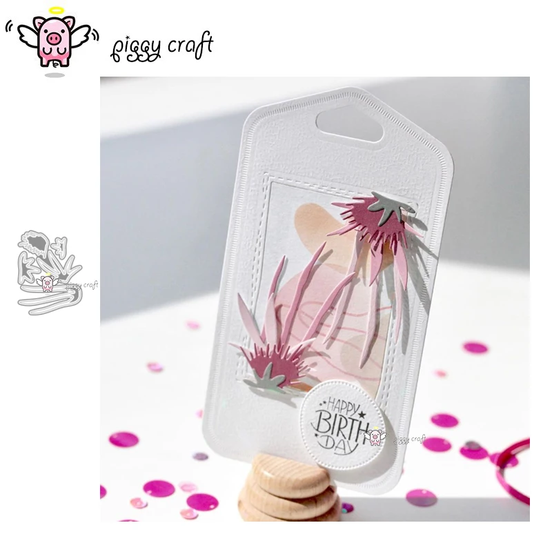 

Piggy Craft metal cutting dies cut die mold Plant grass decoration Scrapbook paper craft knife mould blade punch stencils dies