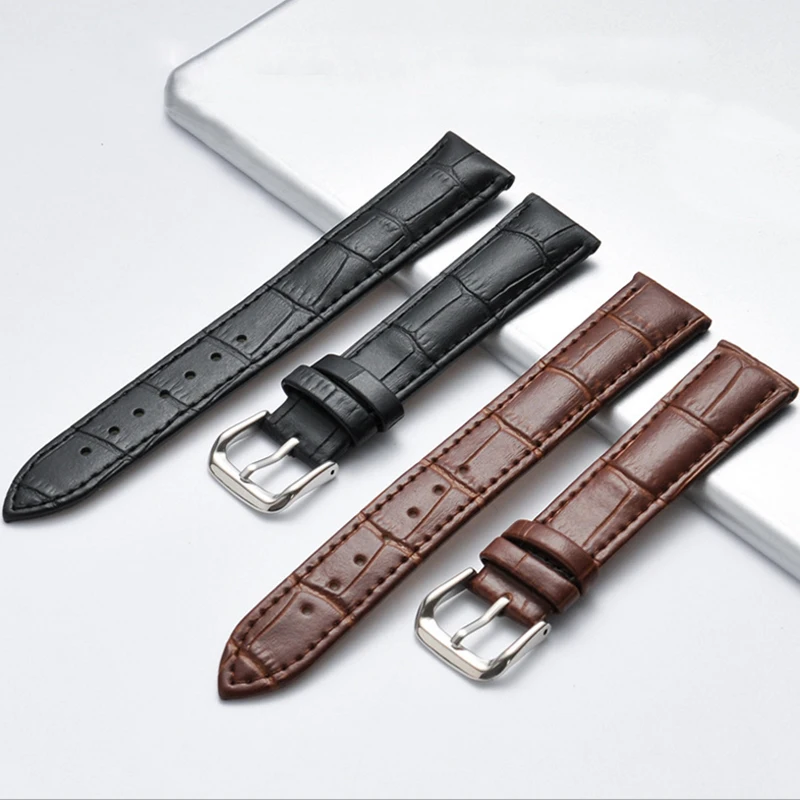Ремешок для часов браслет кожаный ремешок 14 мм 16 18 20 22 с пряжкой бесплатный