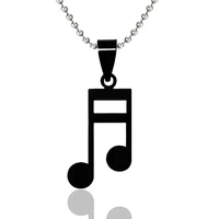 free chain music notes rhythm pendant necklace stainless steel music symbol necklaces women men fashion jewelry