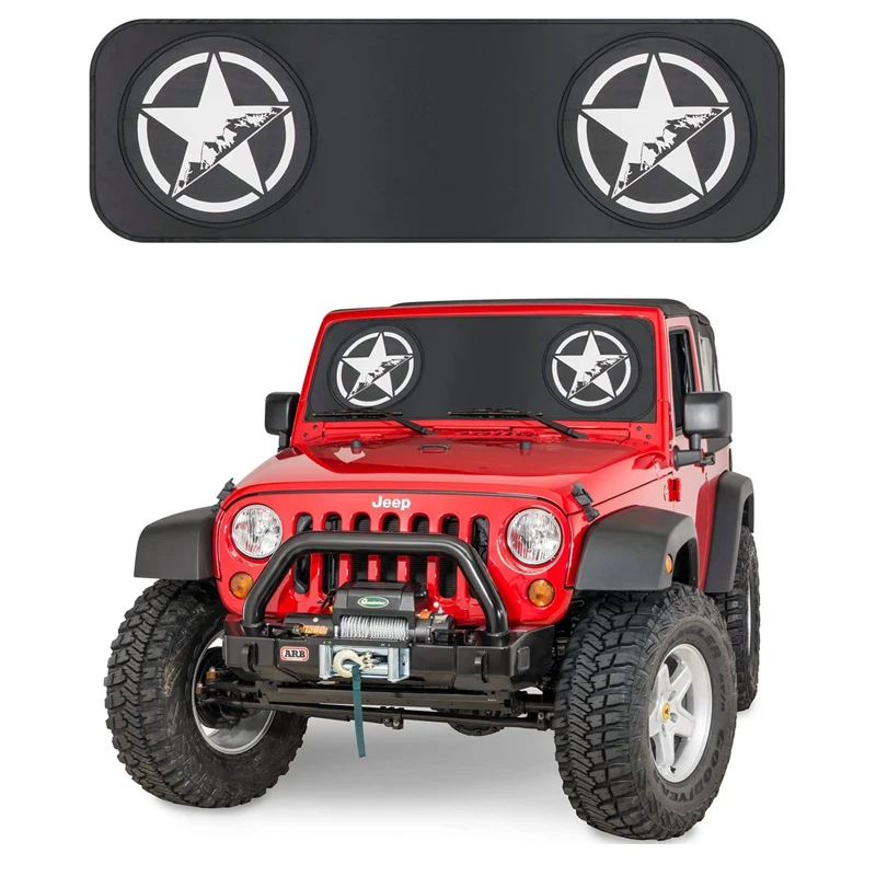 

Windshield Sun Shade Heat Shield Sun Mat for Jeep Wrangler YJ TJ JK 1985-2021