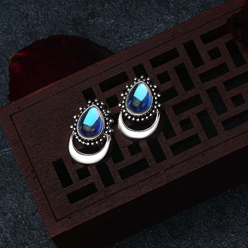 Женские винтажные сережки Skute серебряная подвеска в стиле бохо с Луной и грушей