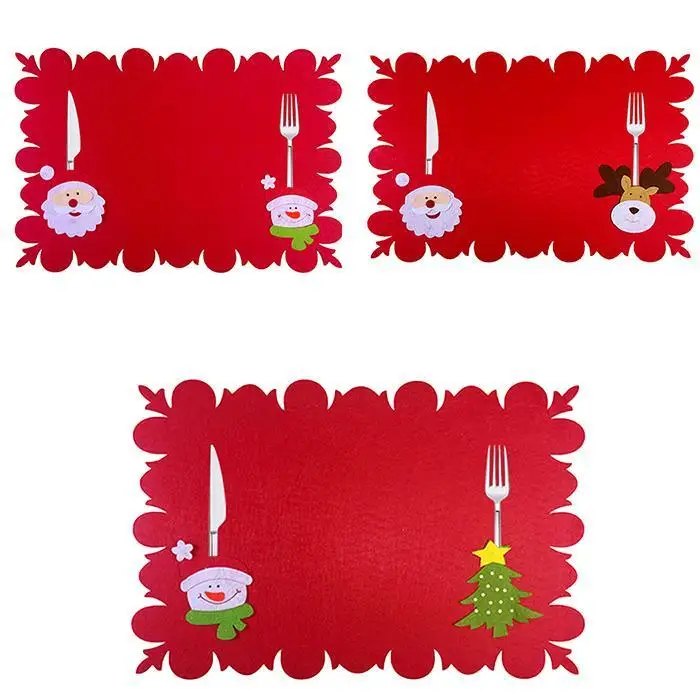 Рождественский Настольный коврик нож салфетка для вилки Салфетки сервировочные