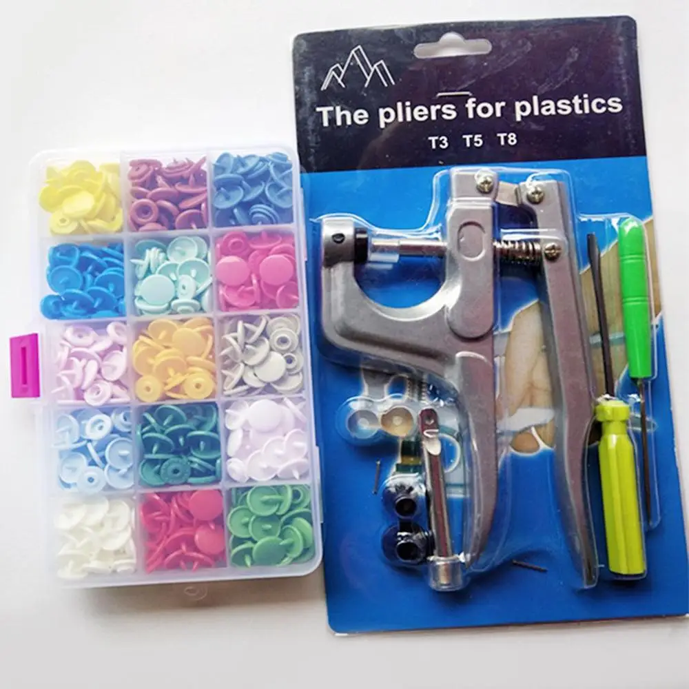 150 комплектов 600 шт. полимерные кнопки для шитья зубчатые кольца пресс T5 застежки