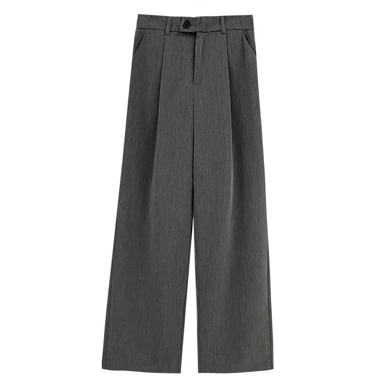 

GOOHOJIO 2020 New Autumn Wide Legs Pants for Women Fashionable High Waist Women Pant Oversized Straight Casual Trousers Women