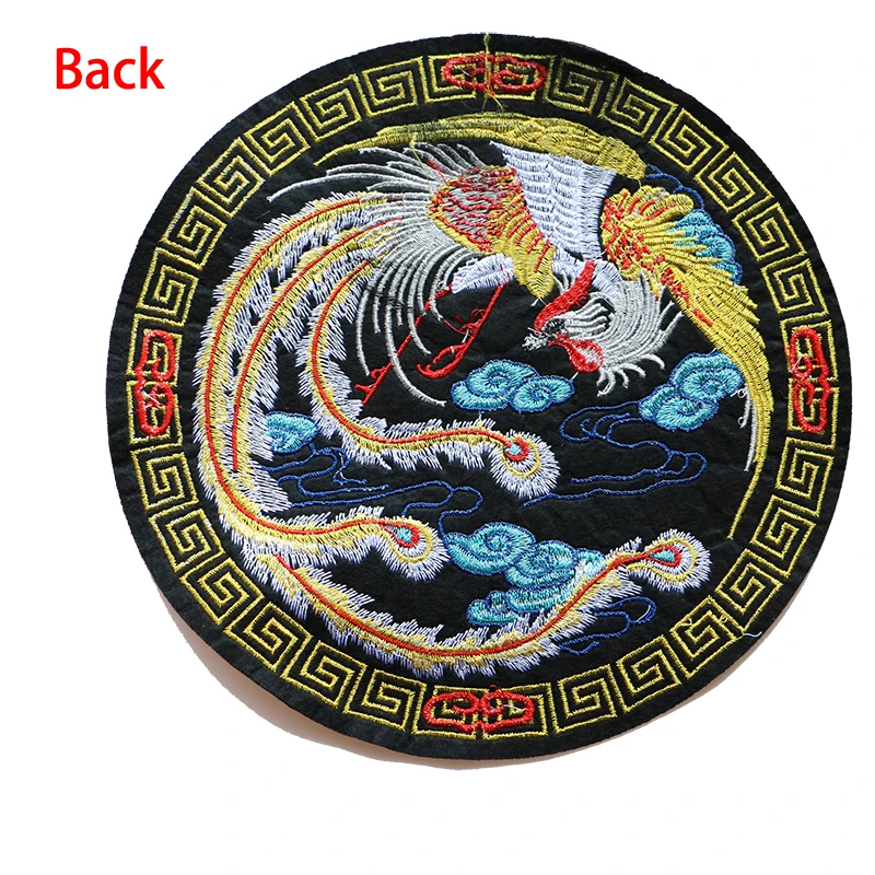 Мультяшные декоративные круглая нашивка Павлин Феникс значок птицы вышитая