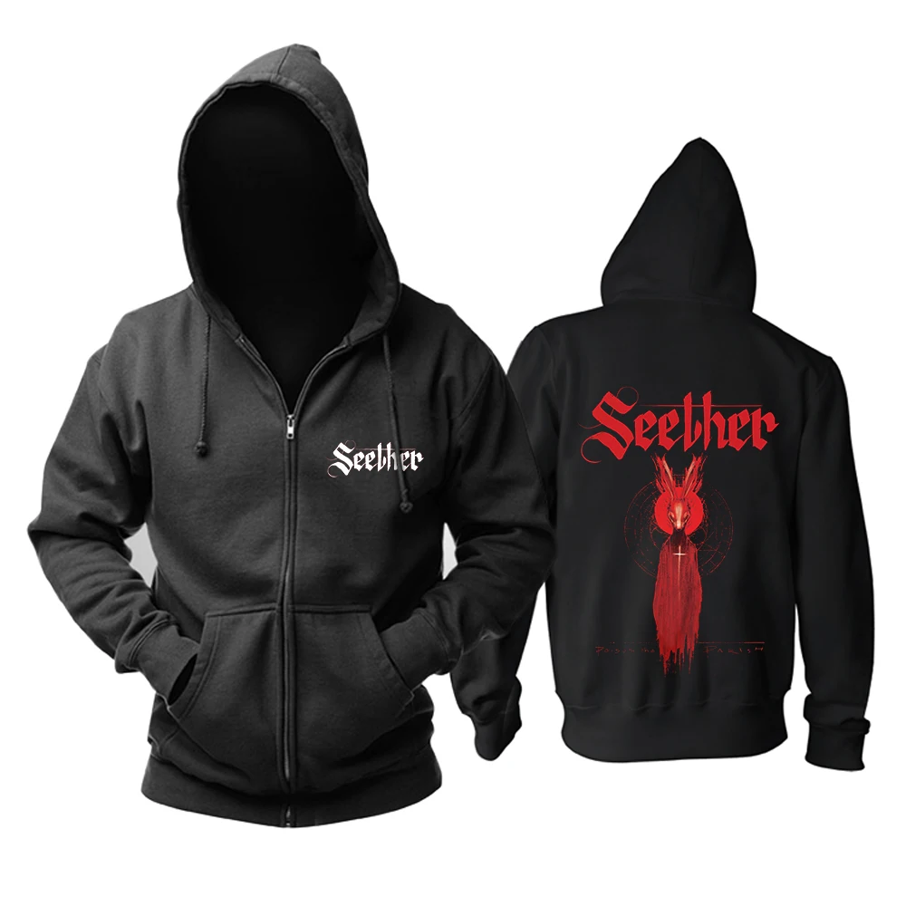 

4 Designs Seether Rock Band Zipper Sweatshirt Rocker Soft Warm Heavy Metal Hoodies Sudadera Punk Fleece
