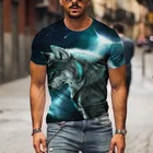 Мужские забавные Новые животных волка 3D принтом крутая футболка для мужчинженские летние топы с короткими рукавами, футболка с изображением мода животных футболки