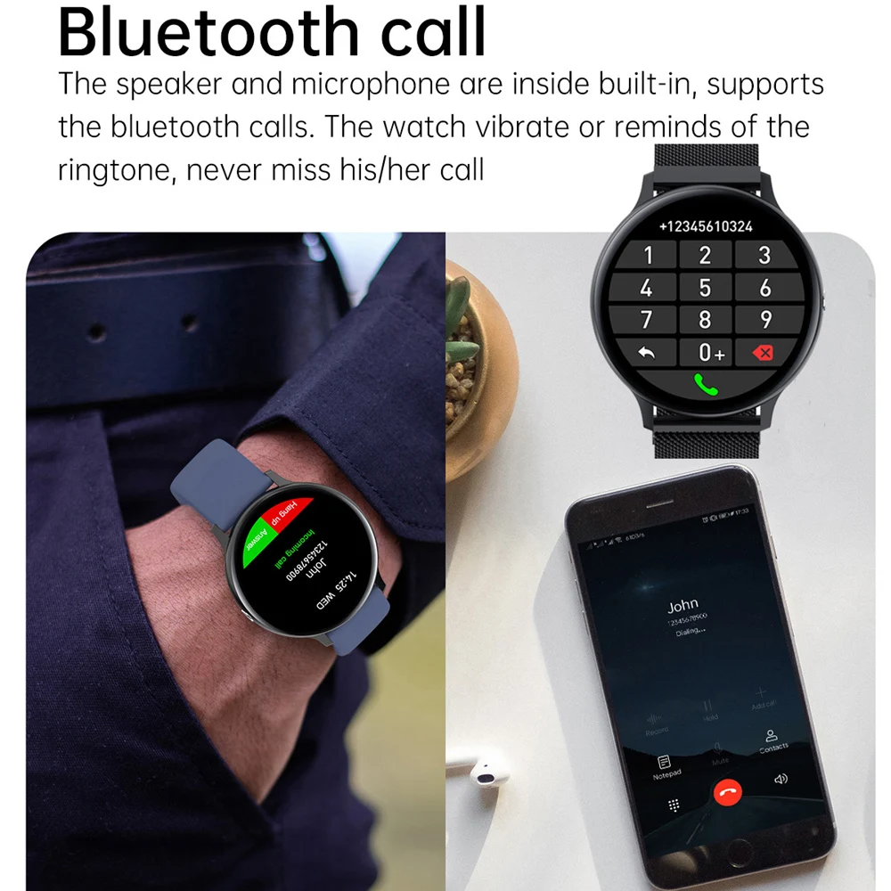 Смарт-часы CHYCET для мужчин и женщин с Bluetooth вызовом/пульсометром/музыкальным