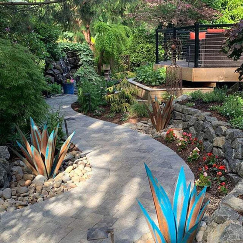 

Mental Red Tequila Agaves Perfect for Garden Lawn Ornaments Garden Figurines For Outdoor Patio Yard L5