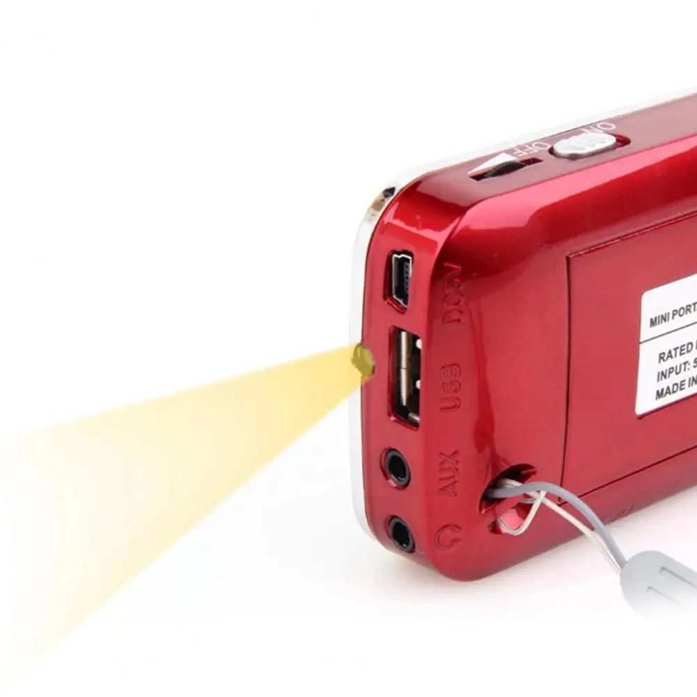 Y-501 FM радио Цифровая Поддержка TF карта USB AUX портативный светодиодный фонарик