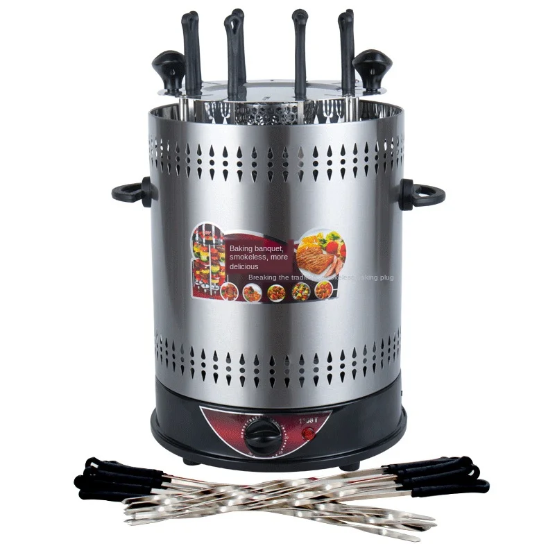 Электрический гриль 8 палочек автоматический вращающийся вертикальный с