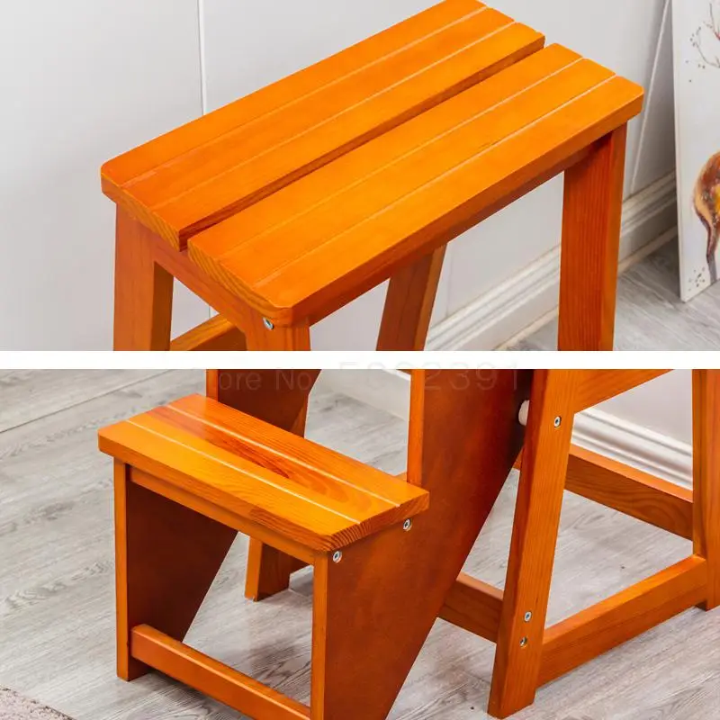 Бытовая Лестница из бамбукового дерева стул лестница многофункциональное