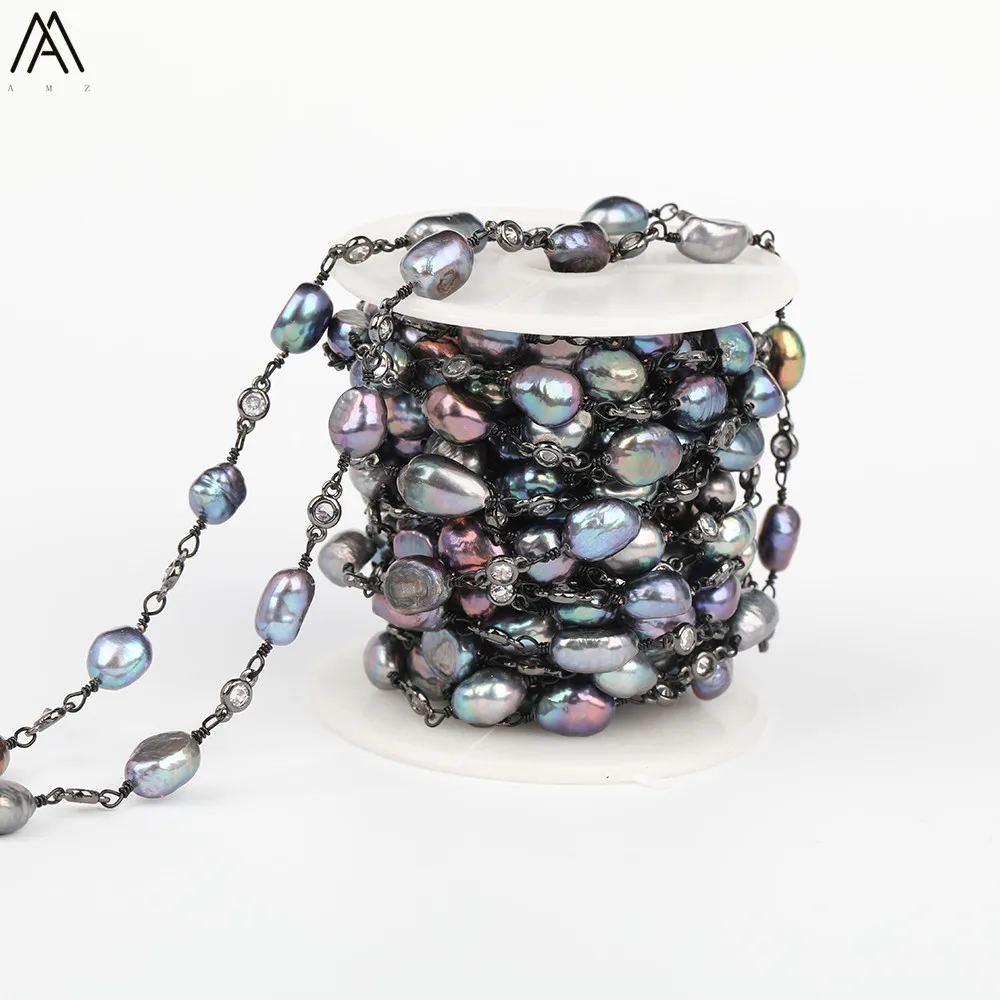 Модные женские неровные самородки Радуга Титан барокко жемчуг четки ожерелье в