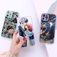 akatsuki no yona of the dawn phone case for iphone 13 12 11 mini pro xr xs max 7 8 plus x matte transparent purple back cover