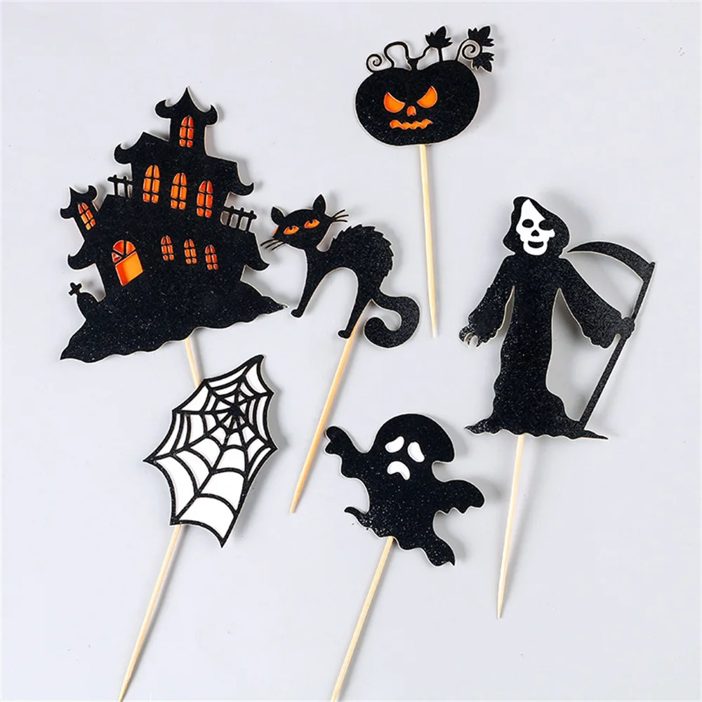 3 комплекта Топпер для торта Хэллоуин тематическая чашка торт дом с приведениями
