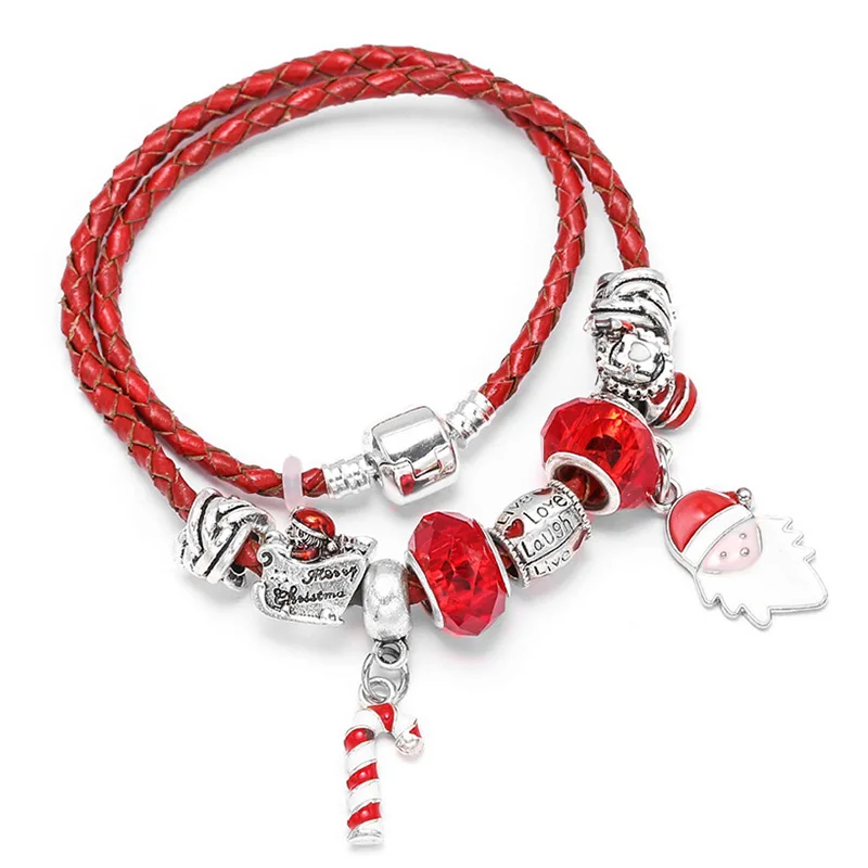 Boosbiy Прямая поставка красный кожаный браслет с подвесками Seld фирменный для