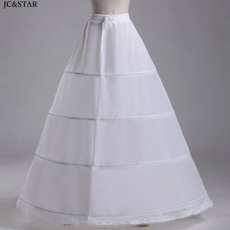 Falda de 4 aros para novia, accesorios de boda de línea A blanca, abrigo, enagua, bajo falda, cancan para vestido barato