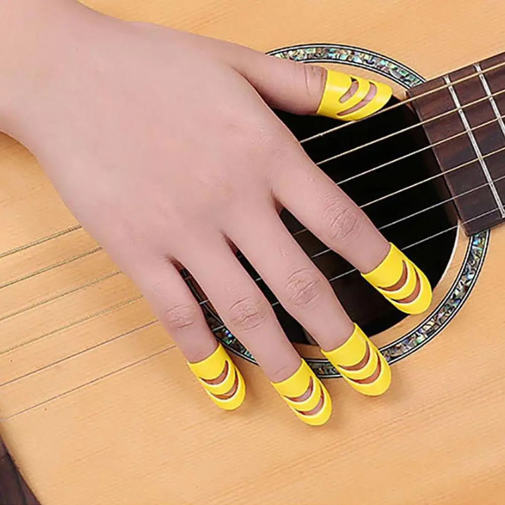 

New 5Pcs Guitar Ukulele Plastic Thumb Finger Nail Fingertip Picks Protectors Set Guitar Thumb Picks Finger Picks Plectrum