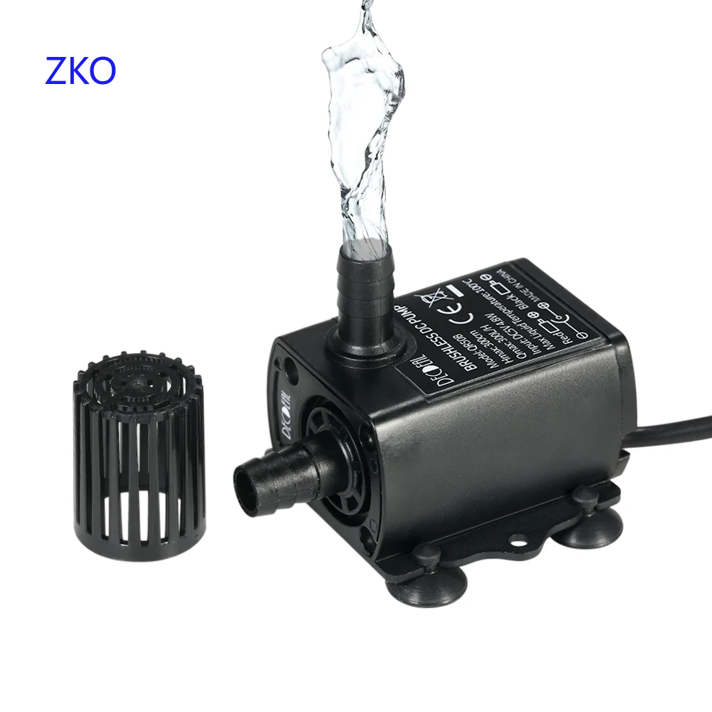

Mini Water Pump 5V 4.8W Ultra-quiet Brushless Waterproof Submersible Fountain Aquarium Circulating 300L/H Lift Water Pump 5W