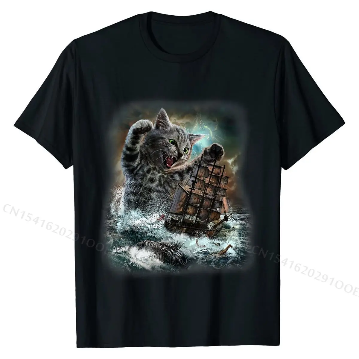 

T-Shirt, The Kraken is Legendary Sea Monster of Cat Normal Tops & Tees for Men Brand New Cotton T Shirts Design